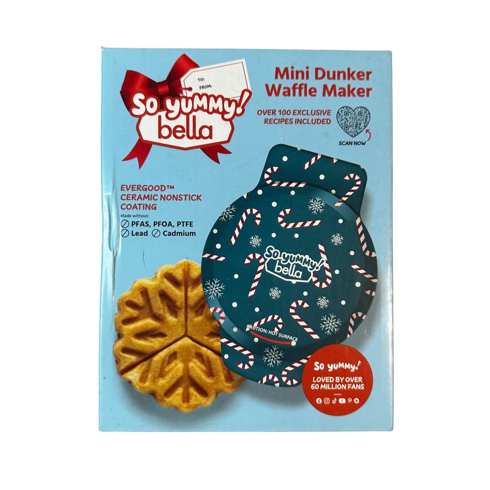 So Yummy Bella Mini Dunker Waffle Maker Over 100 Recipes Included
